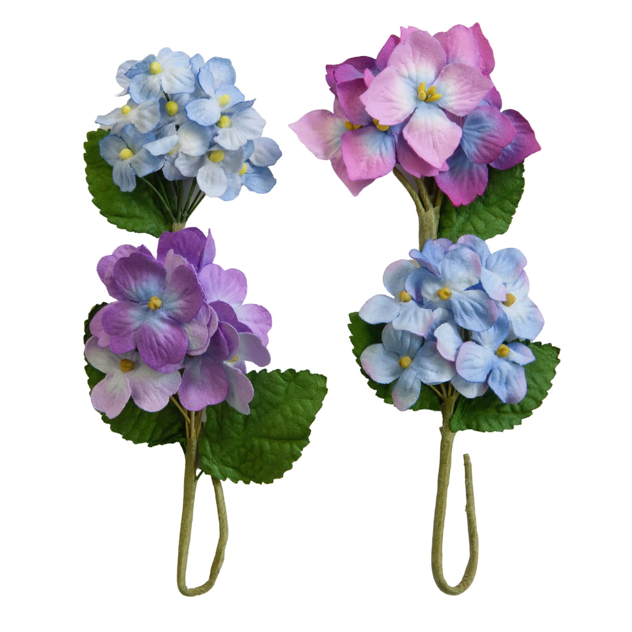 12 Packs: 4 ct. (48 total) Purple & Blue Fabric Hydrangea Embellishments by Recollections™